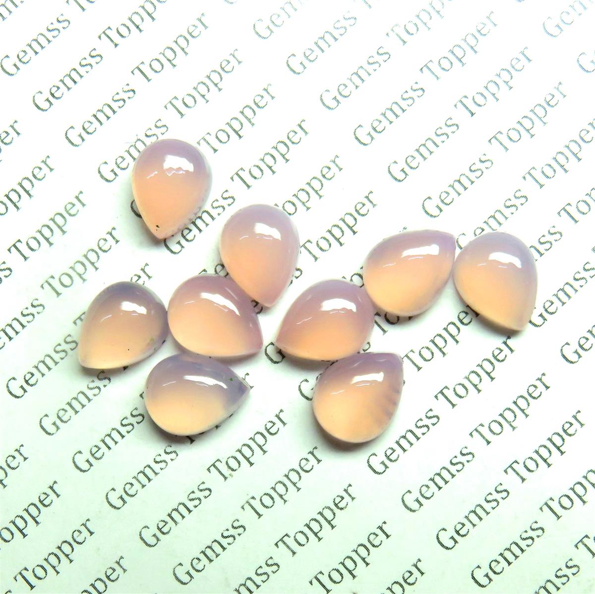Rose Chalcedony 9x12 mm Pear Cabochon